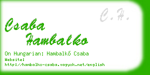 csaba hambalko business card